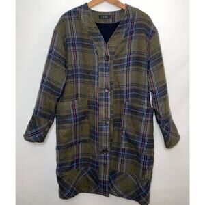 LEH Plaid Coat with Fleece Lining - Size M - VERY Soft &‎ Cozy!